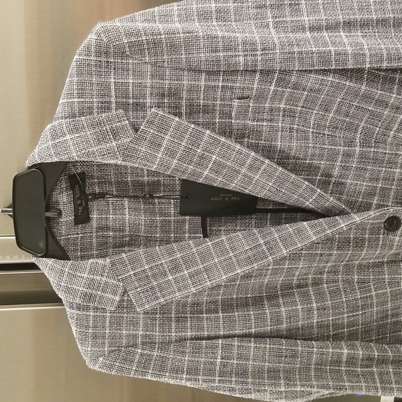 💕RAG & BONE💕 Ames Deconstructed Check Tweed Relaxed Fit Blazer Grey 8 NWT - Picture 13 of 16
